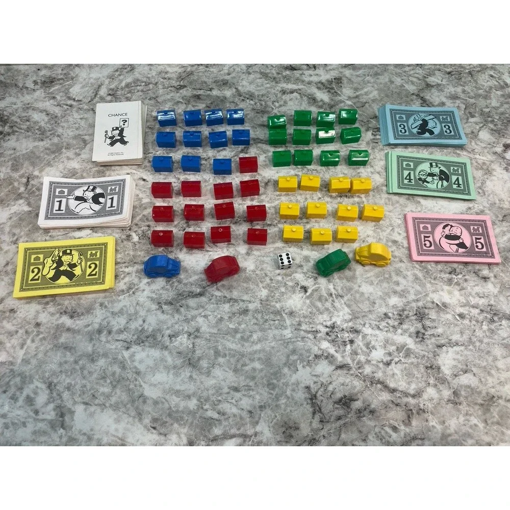 Monopoly Junior Board Game Replacement Pieces Tokens Cars Buildings Money Chance